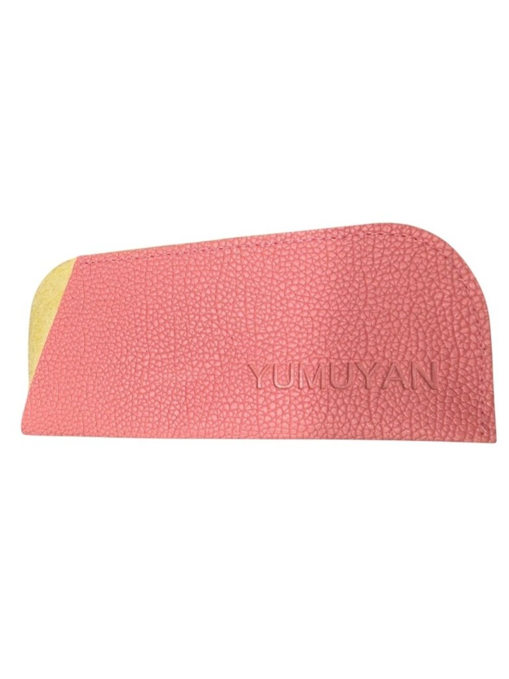 Yumuyan Pink & Yellow Faux Leather Eyeglass Case READ